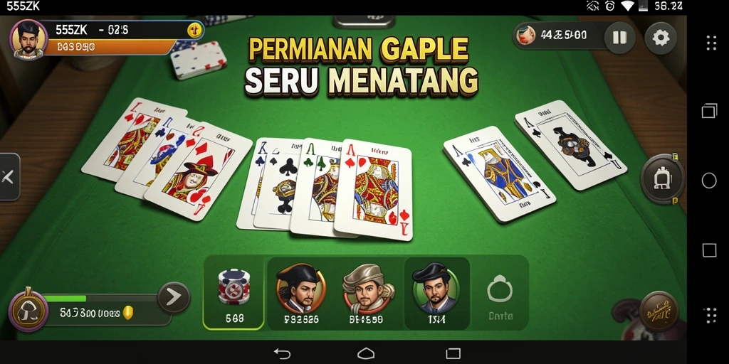 Tampilan gameplay seru dari aplikasi Gaple 555ZK.