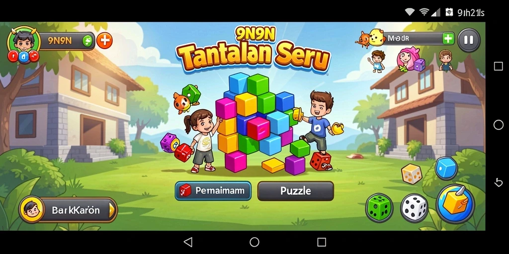 Tangkapan layar gameplay 9N9N menampilkan teka-teki yang menarik dan interaktif.