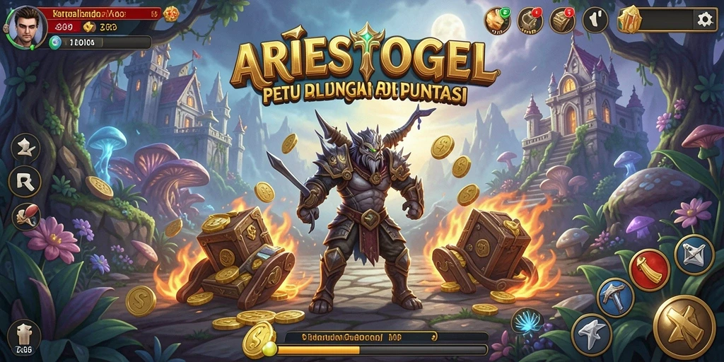 Screenshot gameplay ARIESTOGEL dengan lingkungan petualangan yang indah.