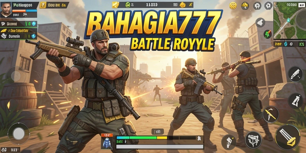 Screenshot dari gameplay seru di BAHAGIA777 Battle Royale.