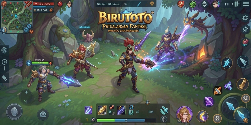 Screenshot dari gameplay epik di BIRUTOTO yang menampilkan pertarungan.