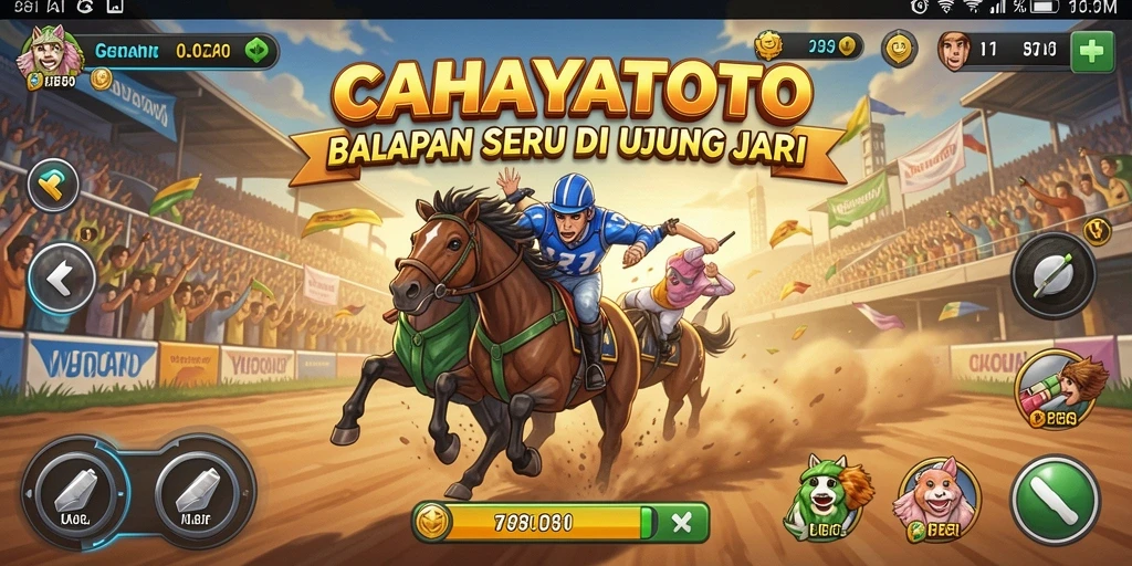 Tampilan gameplay menegangkan dalam balapan CAHAYATOTO yang menarik.