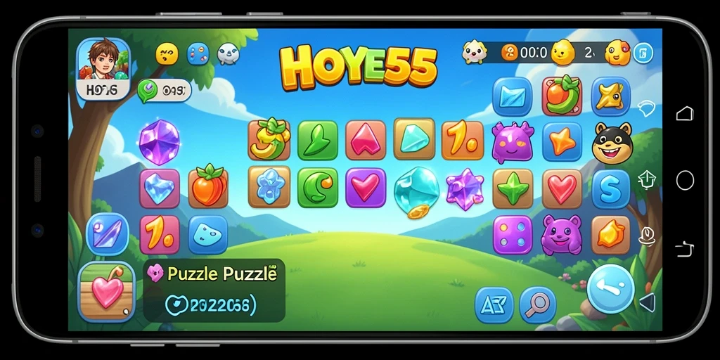 Tangkapan layar gameplay HOYE55 yang menarik dengan tantangan puzzle.