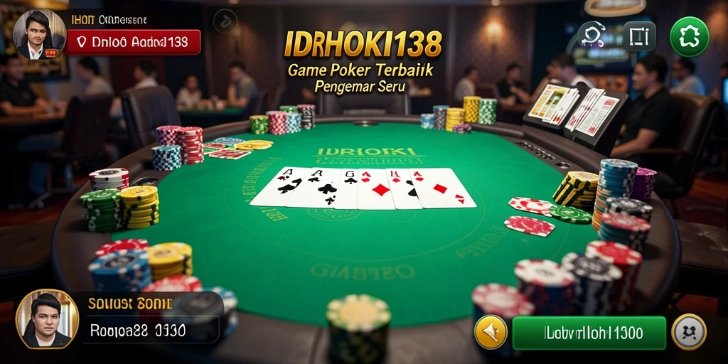 Tampilan gameplay menarik pada IDRHOKI138, menunjukkan serunya bermain poker.