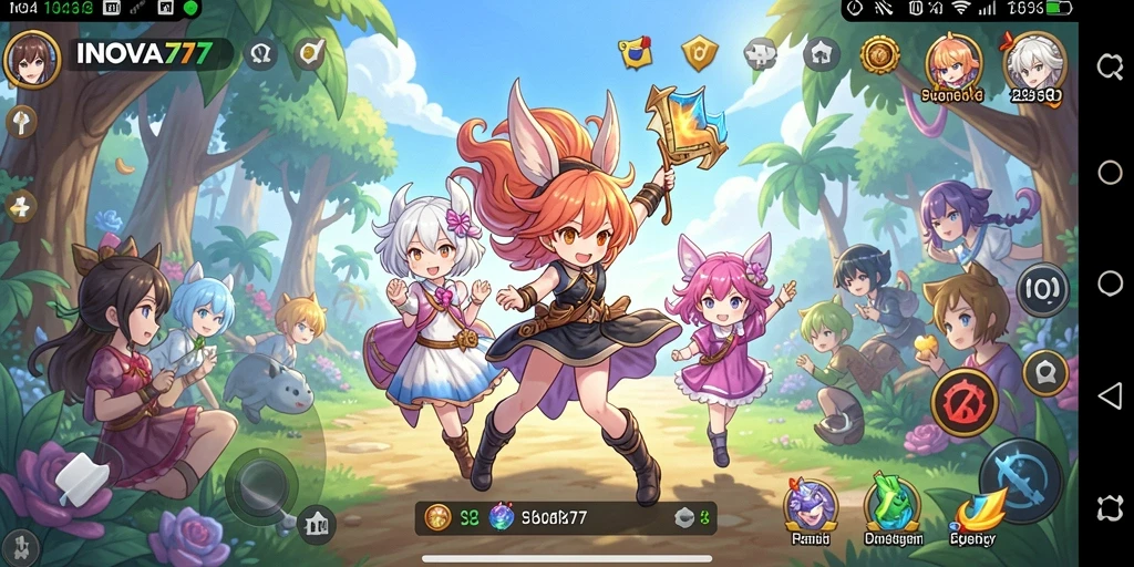Tampilan gameplay seru dan dinamika karakter dalam INOVA77.