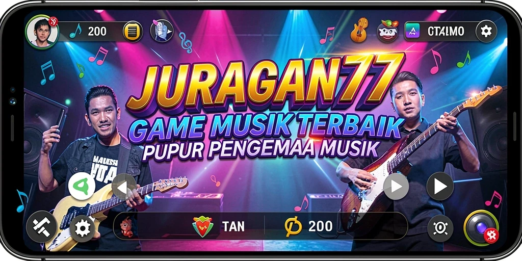 Tampilan gameplay JURAGAN77 yang penuh warna dan energik.