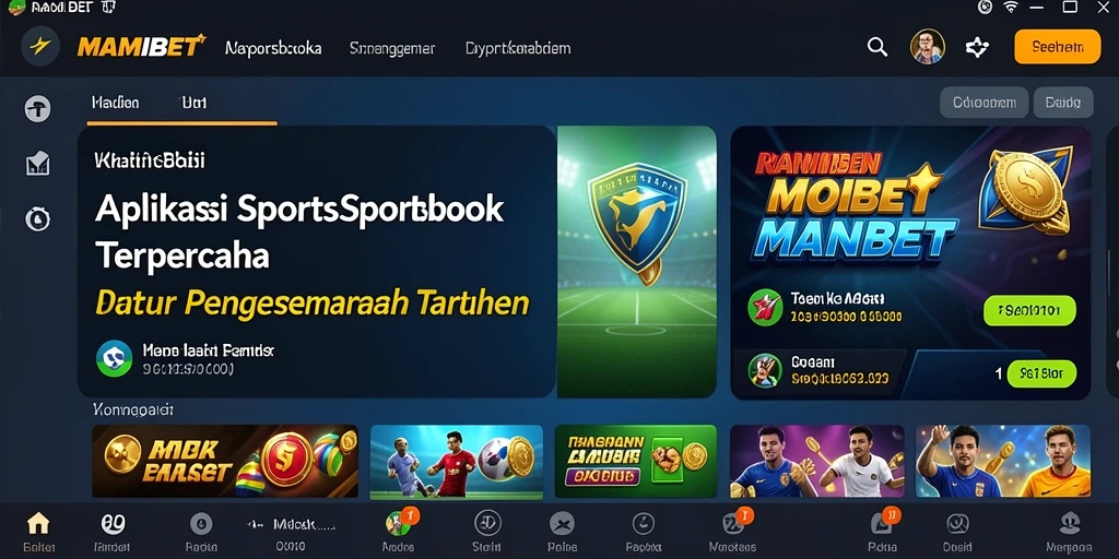 Tampilan antarmuka aplikasi MAMIBET untuk taruhan olahraga.