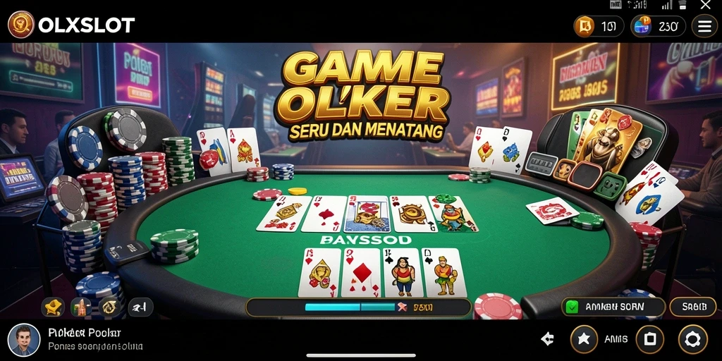 Screenshot OLXSLOT menampilkan pemain yang asyik bermain poker.