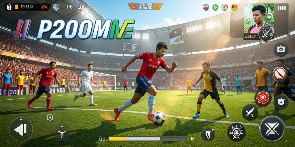 Tampilan gameplay P200M yang mendebarkan dan penuh aksi olahraga.
