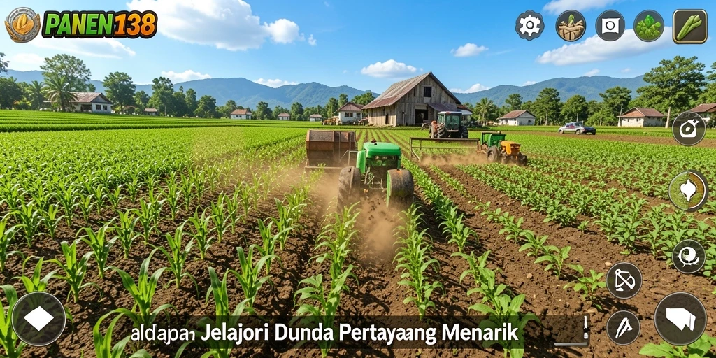 Tampilan menarik dari gameplay pertanian di PANEN138.