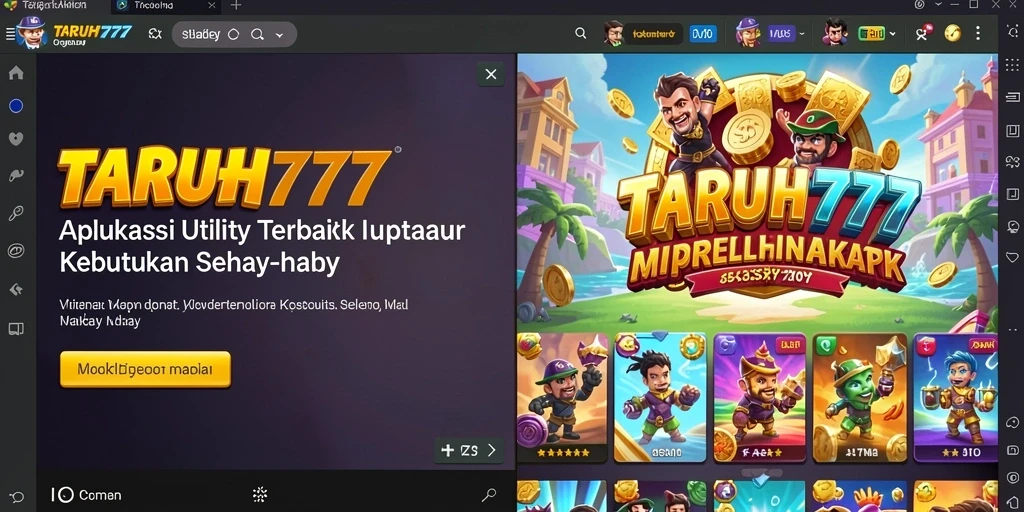 Screenshot TARUH777 menunjukkan antarmuka pengguna yang sederhana dan fungsional.