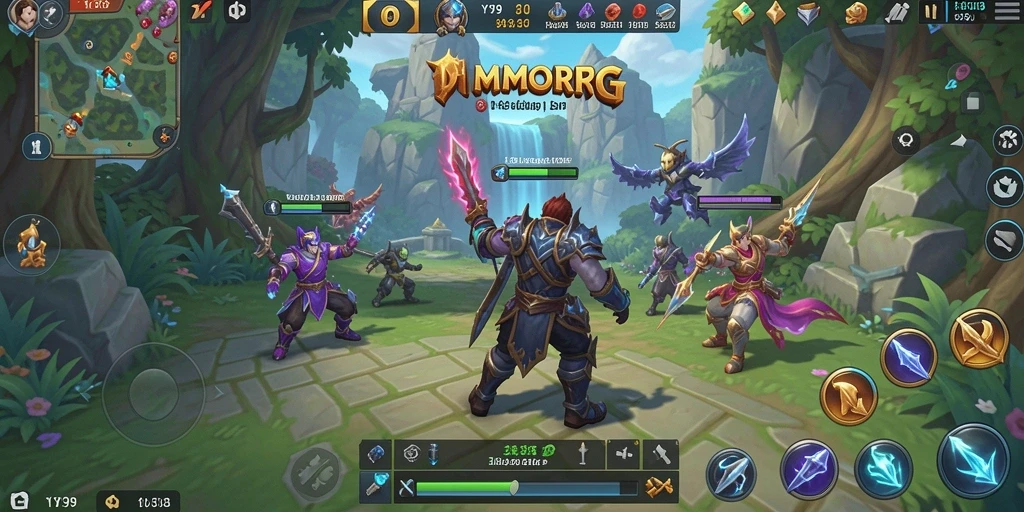 Tampilan gameplay Y89 dengan karakter yang beraksi di dunia MMORPG