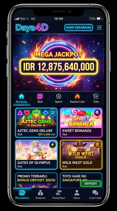 Screenshot antarmuka aplikasi daya4d yang user-friendly.